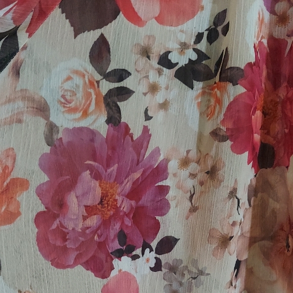 Express Off Shoulder Cropped Floral Blouse - Picture 4 of 4